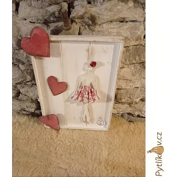 Dekorace do dětského pokoje Baletka - nástěnná dřevěná dekorace pro děti (Baletka - originální dřevěná dekorace do dětského pokoje.)