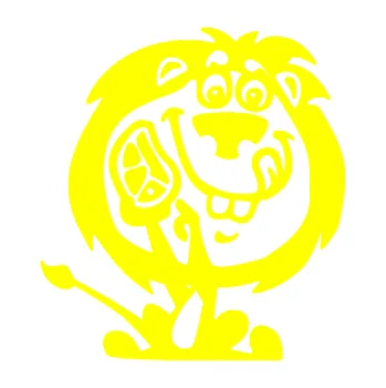 Samolepicí dekorace na vozidlo Mlsný lvíček 001 pravá s kusem masa (05 - žlutá citron) SAMOLEPKA NA AUTO, NÁLEPKA, FÓLIE, POLEP, TUNING, VLASTNÍ TEXT, TISK, AUTOSAMOLEPKY.cz, POLEPY, OBRÁZEK, LOGO, 3D STICKERS