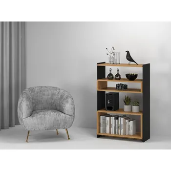 regál Regál 122cm dub artisan/černá TRIS 03