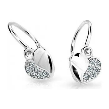Náušnice Cutie Kids Jewellery c2160-10-10-x-2 Dětské náušnice z bílého zlata na brizuru Cutie srdíčka C2160 White – zlatý šperk ryzosti 585/1000 v Dárkovém balení s Certifikátem GBEWB-00310