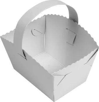 Krabička na výslužku Hit Office 956971 svatební košíček s ouškem bílý 9 x 6 cm 50 ks