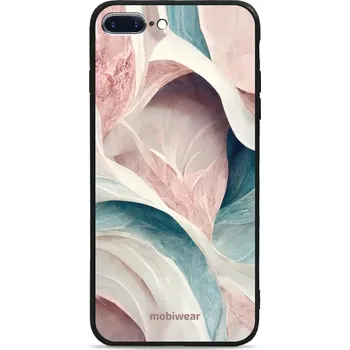 Lesklý kryt Mobiwear Glossy - Apple iPhone 7 Plus - G026G - Růžový a zelenkavý mramor (Prémiové lesklé pouzdro, obal, kryt Mobiwear Glossy na mobil Apple iPhone 7 Plus - G026G - Růžový a zelenkavý mramor, materiál Plast + TPU silikon - krytí po všech)