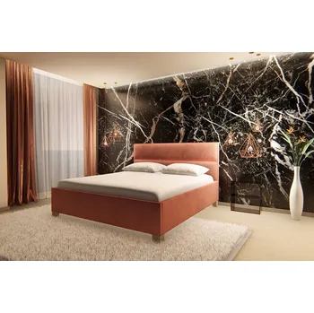 Postel Čalouněná postel Pollux, 180x200 cm, Mrava Odstín moření: Wenge, Výběr čalounění: Velvet 2203, Výška čela postele: 110 cm