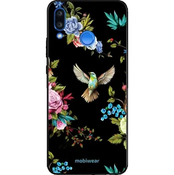 Pouzdro na mobilní telefon Lesklý kryt Mobiwear Glossy - Huawei Nova 3 - G041G - Ptáček a květy (Prémiové lesklé pouzdro, obal, kryt Mobiwear Glossy na mobil Huawei Nova 3 - G041G - Ptáček a květy, materiál Plast + TPU silikon - krytí po všech stranách, neošoupatelný potisk, tenké)