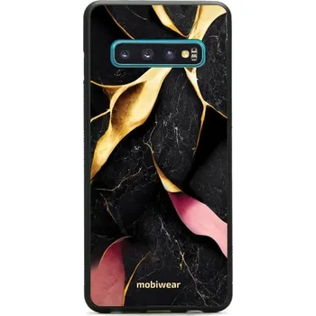 Pouzdro na mobilní telefon Lesklý kryt Mobiwear Glossy - Samsung Galaxy S10 - G021G Černý a zlatavý mramor (Prémiové lesklé pouzdro, obal, kryt Mobiwear Glossy na mobil Samsung Galaxy S10 - G021G Černý a zlatavý mramor, materiál Plast + TPU silikon - krytí po všech stranách,)
