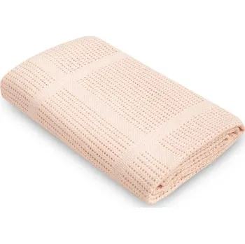 Dětská deka SENSILLO Dětská pletená bavlněná deka lulu - světle růžová