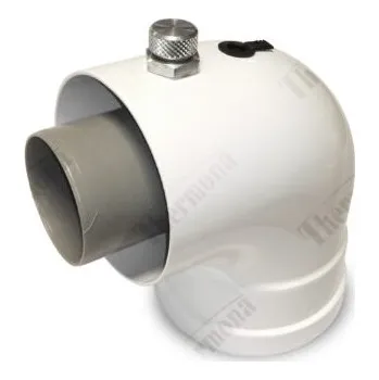 Kotel Thermona Koleno průměr 60/100, 90° s přírubou a měřícími místy, PP, 27216