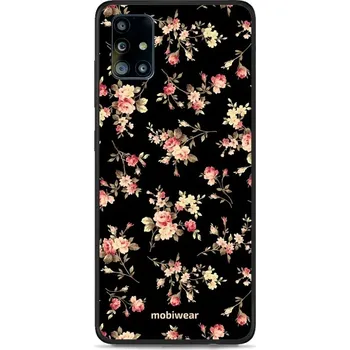 Lesklý kryt Mobiwear Glossy - Samsung Galaxy A51 - G039G - Květy na černé (Prémiové lesklé pouzdro, obal, kryt Mobiwear Glossy na mobil Samsung Galaxy A51 - G039G - Květy na černé, materiál Plast + TPU silikon - krytí po všech stranách, neošoupatelný)