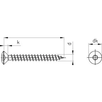 Šroub Nerezový vrut Art. 9046 A2 4,5X45 TX20