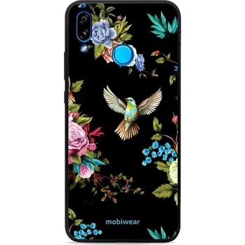 Pouzdro na mobilní telefon Lesklý kryt Mobiwear Glossy - Huawei P20 Lite - G041G - Ptáček a květy (Prémiové lesklé pouzdro, obal, kryt Mobiwear Glossy na mobil Huawei P20 Lite - G041G - Ptáček a květy, materiál Plast + TPU silikon - krytí po všech stranách, neošoupatelný potisk,)