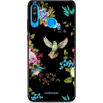 Pouzdro na mobilní telefon Lesklý kryt Mobiwear Glossy - Huawei P30 Lite - G041G - Ptáček a květy (Prémiové lesklé pouzdro, obal, kryt Mobiwear Glossy na mobil Huawei P30 Lite - G041G - Ptáček a květy, materiál Plast + TPU silikon - krytí po všech stranách, neošoupatelný potisk,)