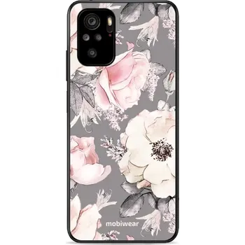 Lesklý kryt Mobiwear Glossy - Xiaomi Redmi Note 10s - G034G - Květy na šedém pozadí (Prémiové lesklé pouzdro, obal, kryt Mobiwear Glossy na mobil Xiaomi Redmi Note 10s - G034G - Květy na šedém pozadí, materiál Plast + TPU silikon - krytí po všech stranách