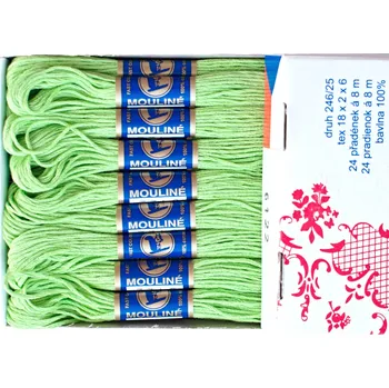 Příze Snový svět 6122 - Bavlněná vyšívací příze Mouline jarní zeleň