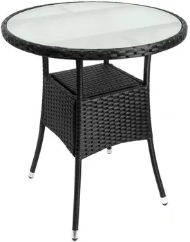 Zahradní stůl Ratanový stolek 105691 60 x 74 cm černý