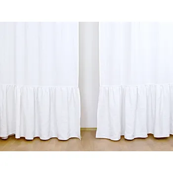 Snový svět Lněný závěs Simple bílý s kanýrem - 150 cm Gramáž: 245g/m2