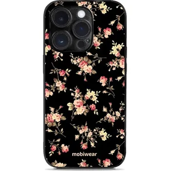 Pouzdro na mobilní telefon Lesklý kryt Mobiwear Glossy - Apple iPhone 14 Pro - G039G - Květy na černé (Prémiové lesklé pouzdro, obal, kryt Mobiwear Glossy na mobil Apple iPhone 14 Pro - G039G - Květy na černé, materiál Plast + TPU silikon - krytí po všech stranách, neošoupatelný)