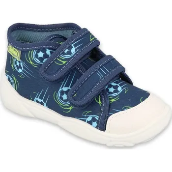 Chlapecké tenisky tenisky plátěnky kecky Befado 212P074 suchý zip modré s míčem velikost: 26