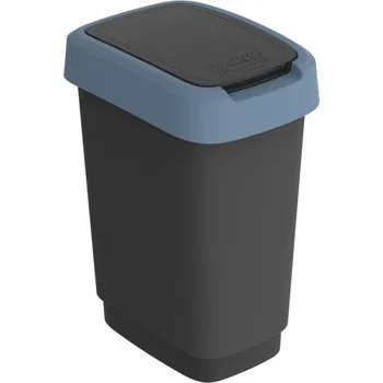 Odpadkový koš Koš odp.10l TWIST, černý/tm.modrý,výklop., plast