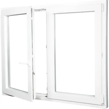 Okno ALUPLAST Plastové okno dvoukřídlé bílé 180x150 Otvírání: Levé, Zasklení: Dvojsklo Ug= 1,1