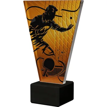Skleněná plaketa VL1-STOLNÍ TENIS Velikost: Plaketa D - 15cm
