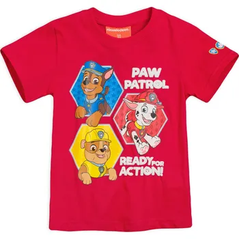 Chlapecké tričko Dětské tričko PAW PATROL ACTION červené Velikost: 128