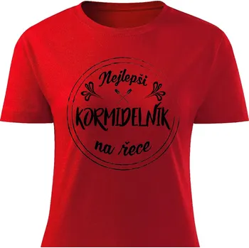 Dámské tričko - Nejlepší kormidelník na řece Barva: Červená, Velikost: M