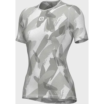cyklistický dres ALÉ Cyklistické triko s krátkým rukávem - BRUSH INTIMO LADY - bílá/šedá XS