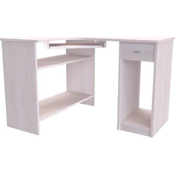 Psací stůl Rohový PC stolek LUKY pravé, Dekor: Modřín latte