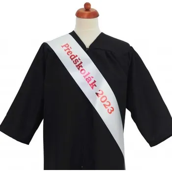 Party dekorace Šerpa pro předškoláky bílá - saténová