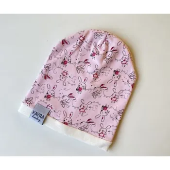 Kojenecká čepice Dívčí čepice Bunny růžová 48