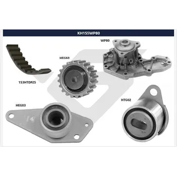 Rozvod motoru Vodni pumpa + sada ozubeneho remene, , HUTCHINSON, KH 155WP80