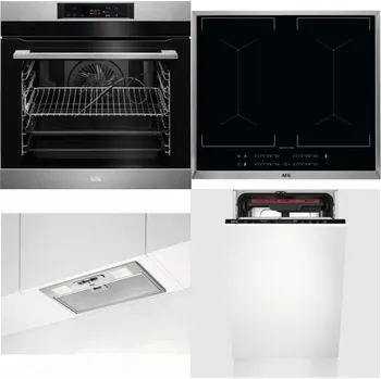 Set domácích spotřebičů AEG BPK742380M + AEG Mastery DoubleBridge IKE64450XB + AEG DGB3523S + AEG Mastery MaxiFlex FSE73507P