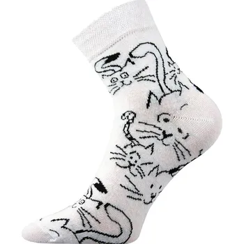 Pánské ponožky BOMA & LONKA Ponožky Xantipa CAT Bílá Velikost: 39/42