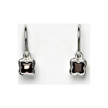 Náušnice Stříbrné náušnice dětské přírodní granát - VE176 (Dětské stříbrné náušnice s přírodním granátem)