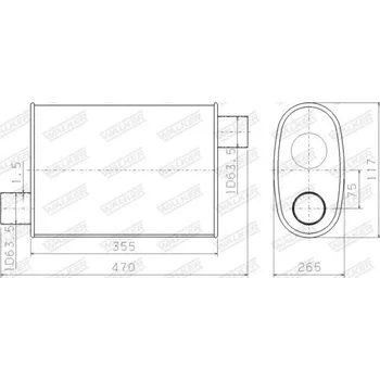 Tlumič výfuku Střední tlumič výfuku - univerzální, , WALKER, 14885