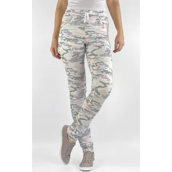 Dámské prodloužené pudrové maskáčové tepláky velikost: XXL, délka: "36"