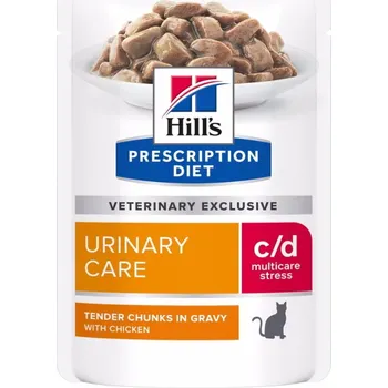 Pro kočku HILL'S Prescription Diet c/d Multicare Stress kuře kapsičky pro kočky 12 x 85&nbsp;g