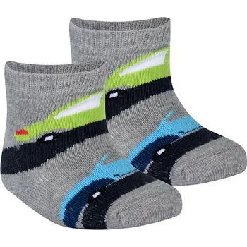 Kojenecké vzorované ponožky WOLA AUTA šedé Velikost: 18-20