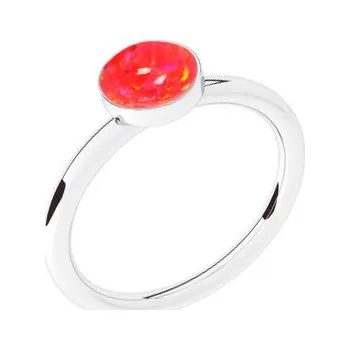 Prsten NUBIS® Stříbrný prsten s opálem - velikost 58 - NBP42-OP25-58