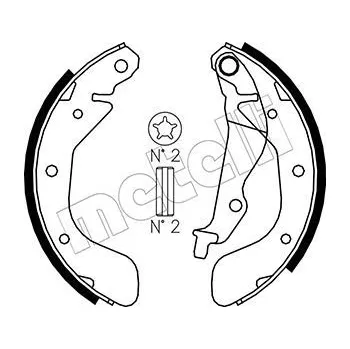 Brzdová čelist Sada brzdových čelistí, , 1605307, 4520008, 93740251, 93740252, 94564513, 95375903, 96473228, 96473229, S4520007, METELLI, 53-0050