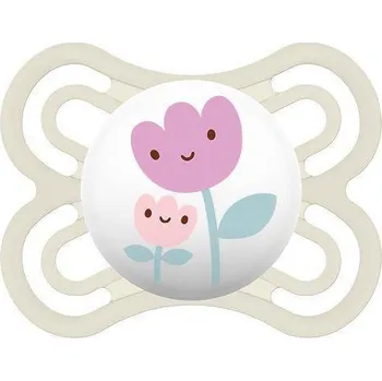 dudlíky Mam Šidítko Perfect silikon 0 m+ se sterilizačním boxem Bílé květiny