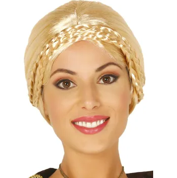 Karnevalová paruka Blond paruka s drdolem a copem