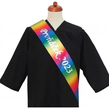 Party dekorace Šerpa pro předškoláky duhová- saténová