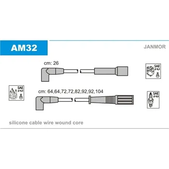 Zapalovací kabel Sada kabelů pro zapalování, , JANMOR, AM32