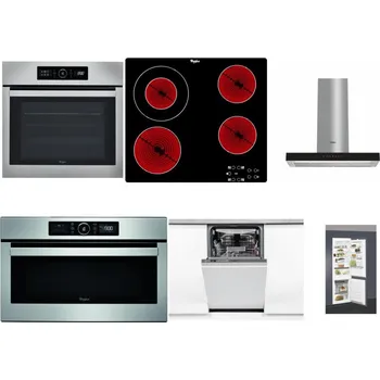 Set domácích spotřebičů WHIRLPOOL ABSOLUTE AKZ9 6230 IX + WHIRLPOOL AKT 8130/NE + WHIRLPOOL WHBS 62F LT K + WHIRLPOOL ABSOLUTE AMW 730 IX + WHIRLPOOL WSIO 3O34 PFE X + WHIRLPOOL ART 66112