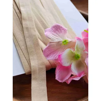 Textilní guma Lemovací pruženka půlená šíře 15 mm béžová tmavší