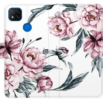 Pouzdro na mobilní telefon Flipové pouzdro iSaprio - Pink Flowers - Xiaomi Redmi 9C