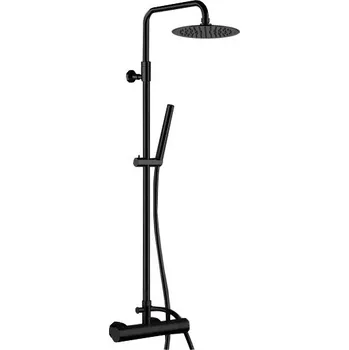 Sprchový set #N/A Sprchový sloup ARECO-E BLACK MAT ECOAIR s pákovou baterií (ABPAE)