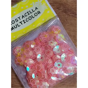 Karnevalový doplněk Flitry v sáčku Ø6 mm 2,5 g oranžová průhledná lomené