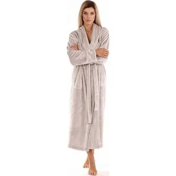 Dámský župan unisex župan Vestis 2156 SIENA dlouhá 9151 ŠEDÁ límec M šedá